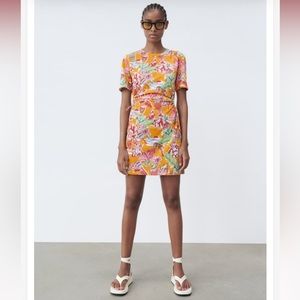 ZARA CUT ✂️ OUT PRINTED MINI DRESS 👗